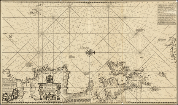 55-Atlantic Ocean, British Isles, France, Spain, Portugal and North Africa Map By Johannes Loots