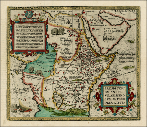 95-Africa, North Africa, East Africa and West Africa Map By Abraham Ortelius