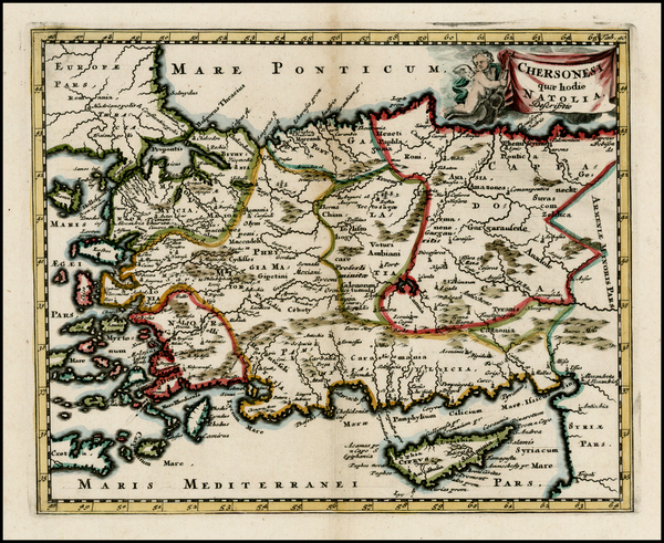 51-Turkey, Turkey & Asia Minor and Balearic Islands Map By Philipp Clüver