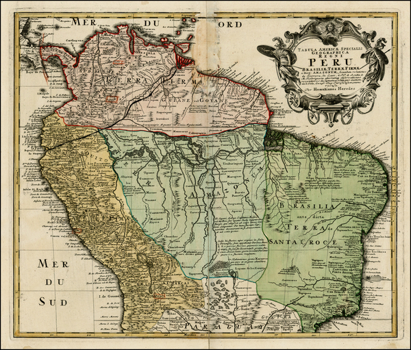 14-South America and Brazil Map By Homann Heirs