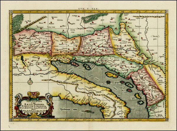 98-Austria, Balkans and Italy Map By  Gerard Mercator