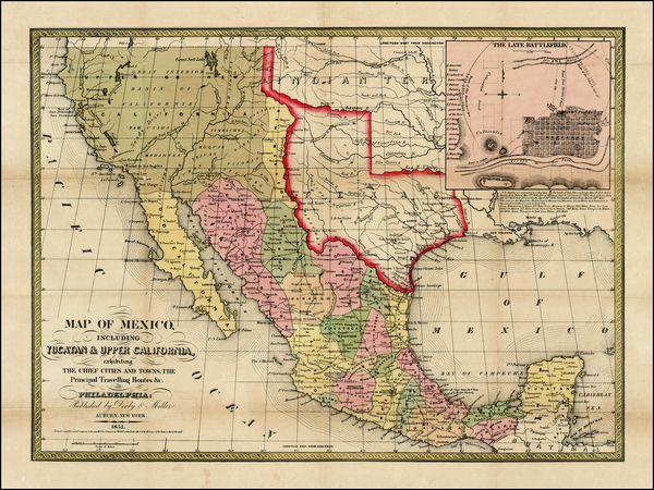 97-Texas, Plains, Southwest, Rocky Mountains, Mexico and California Map By Samuel Augustus Mitchel