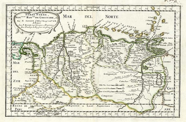 17-Caribbean, Central America and South America Map By Nicolas Sanson