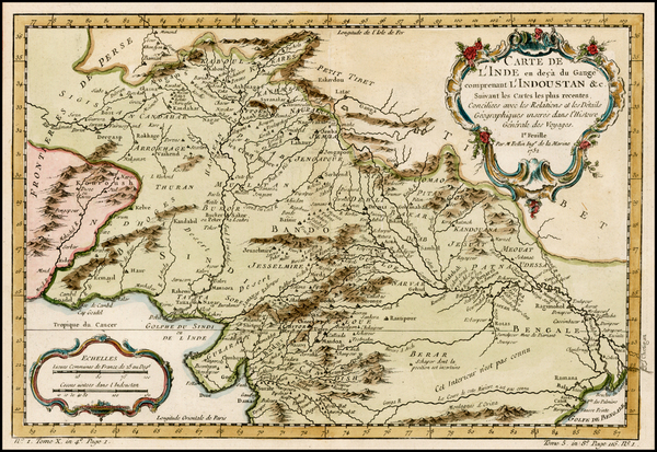 26-India and Central Asia & Caucasus Map By Jacques Nicolas Bellin