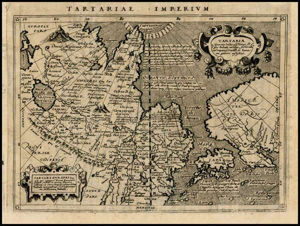 45-Alaska, China, Japan, Korea, Russia in Asia and California Map By Giovanni Antonio Magini