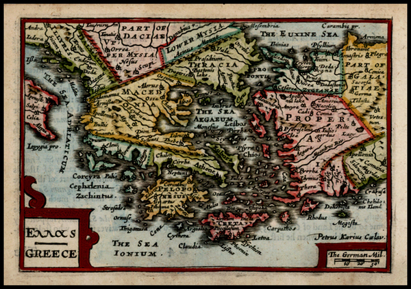 57-Turkey, Balearic Islands and Greece Map By John Speed