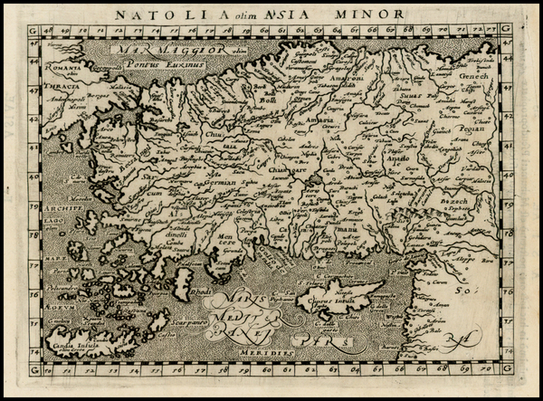 51-Turkey, Turkey & Asia Minor, Balearic Islands and Greece Map By Giovanni Antonio Magini