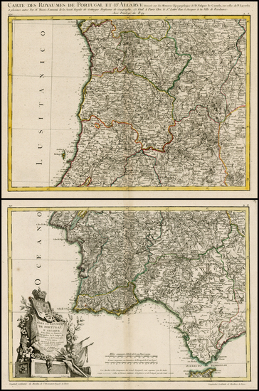 91-Portugal Map By Giovanni Antonio Rizzi-Zannoni