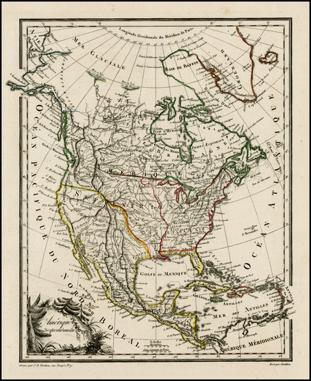 89-North America Map By Conrad Malte-Brun