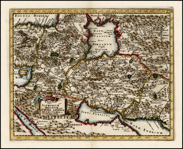 90-Central Asia & Caucasus and Turkey & Asia Minor Map By Philipp Clüver