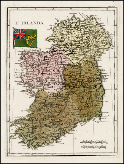 70-Ireland Map By Francesco Costantino Marmocchi
