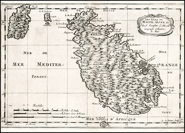 46-Italy and Malta Map By Nicolas Sanson