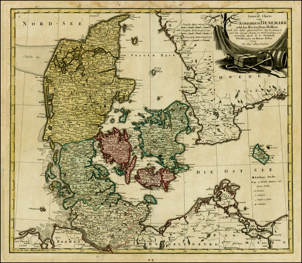 67-Scandinavia Map By Franz Ludwig Gussefeld