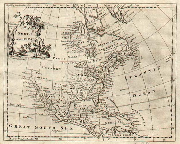 62-North America Map By Thomas Jefferys