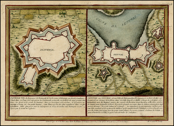 56-Portugal Map By Nicolas de Fer