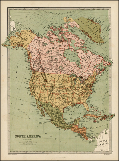 39-North America Map By T. Ellwood Zell