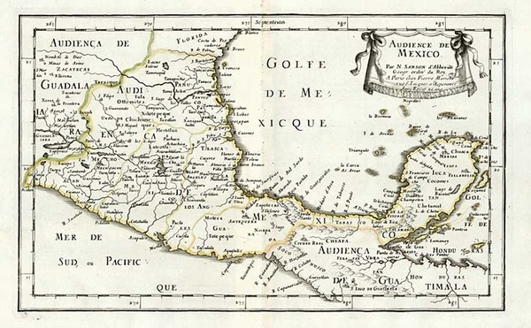 94-Mexico and Central America Map By Nicolas Sanson