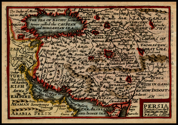 32-Central Asia & Caucasus, Middle East and Persia & Iraq Map By John Speed / Pieter van d