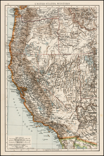 55-Southwest, Pacific Northwest and California Map By Anonymous