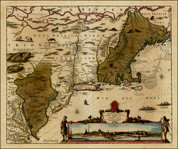 29-New England, Mid-Atlantic and Canada Map By Nicolaes Visscher I