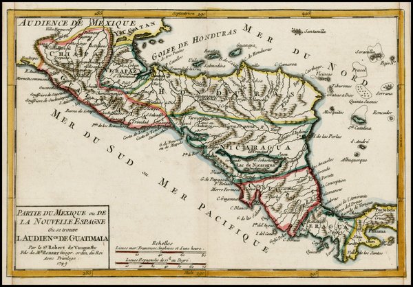 56-Central America Map By Gilles Robert de Vaugondy