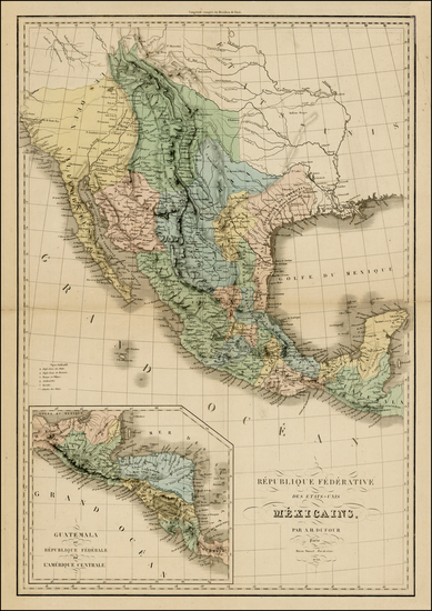 61-Texas, Plains, Southwest, Rocky Mountains, Baja California and California Map By Adolphe Hippol