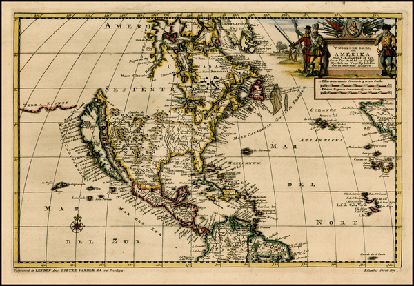 23-North America Map By Pieter van der Aa