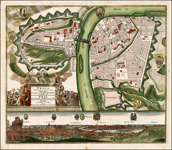 36-Czech Republic & Slovakia Map By Matthaus Seutter