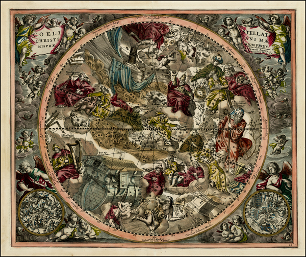 87-Celestial Maps Map By Andreas Cellarius