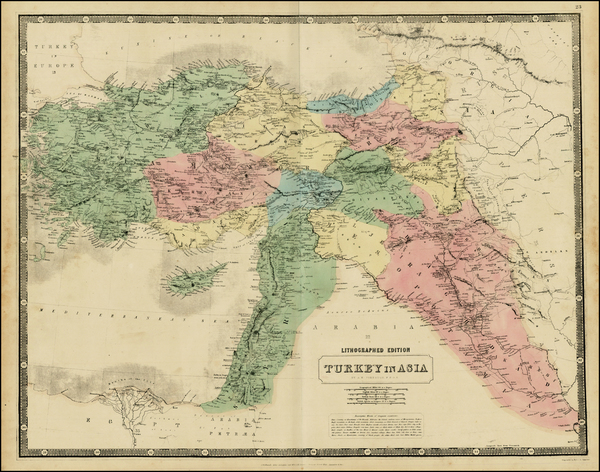 95-Turkey, Turkey & Asia Minor and Balearic Islands Map By W. & A.K. Johnston