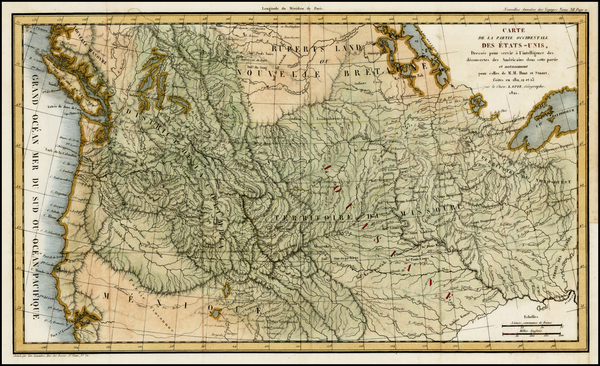 97-Plains, Rocky Mountains and Canada Map By Pierre Lapie