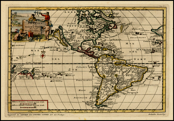 77-Western Hemisphere, South America, Oceania and America Map By Pieter van der Aa