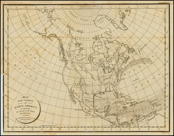 67-Atlantic Ocean, United States and North America Map By Constantin F. Volney