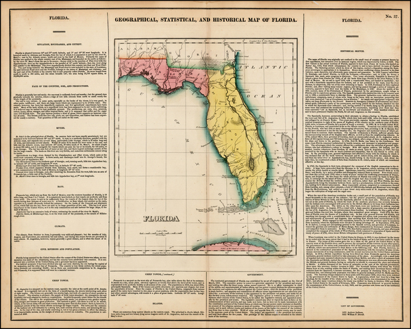 21-Florida Map By Henry Charles Carey  &  Isaac Lea