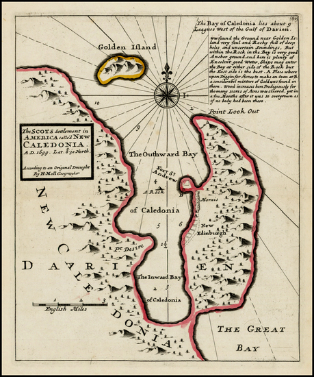 80-Central America Map By Herman Moll