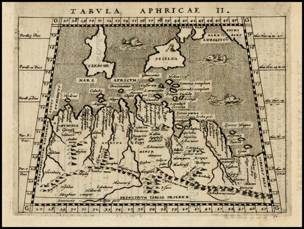 54-Mediterranean, North Africa and Balearic Islands Map By Giovanni Antonio Magini