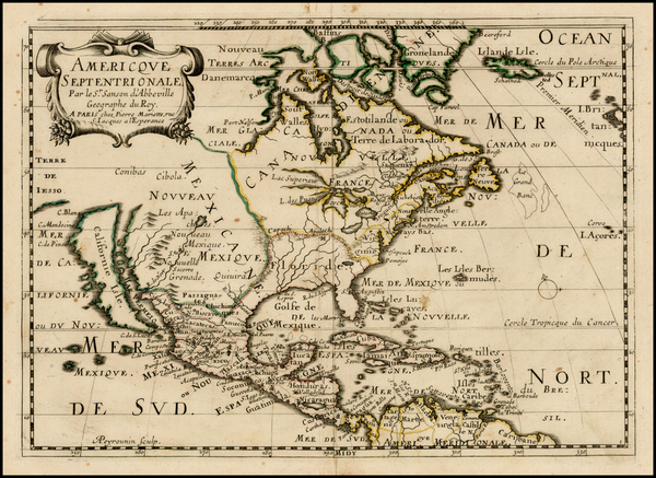 93-Midwest, North America and California Map By Nicolas Sanson