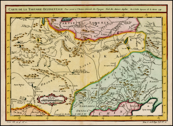 2-China, Central Asia & Caucasus and Russia in Asia Map By Jacques Nicolas Bellin