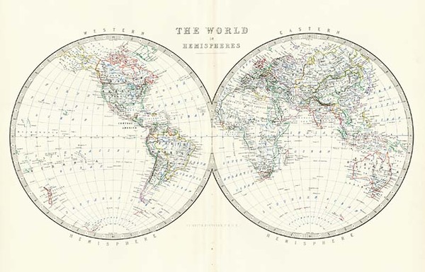 51-World and World Map By W. & A.K. Johnston