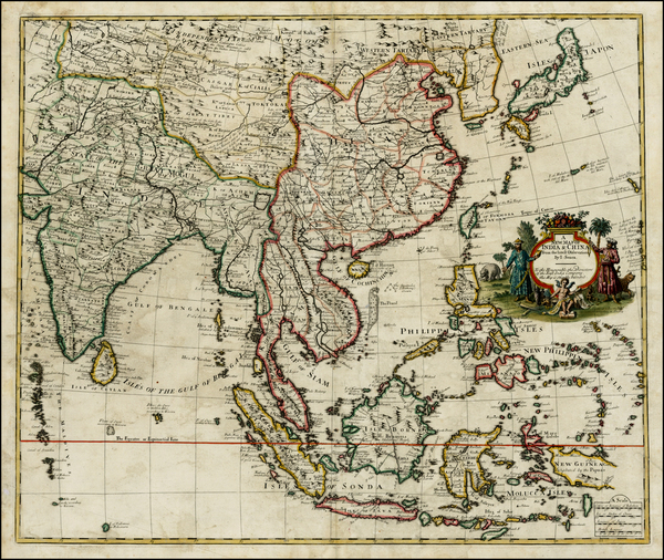 36-China, Japan, India and Southeast Asia Map By John Senex