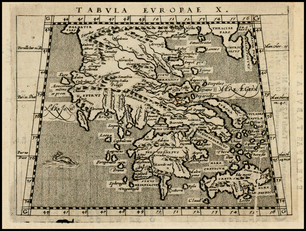 59-Balearic Islands and Greece Map By Giovanni Antonio Magini