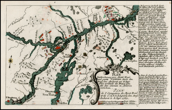 52-New England and Canada Map By Christian Friedrich von der Heiden