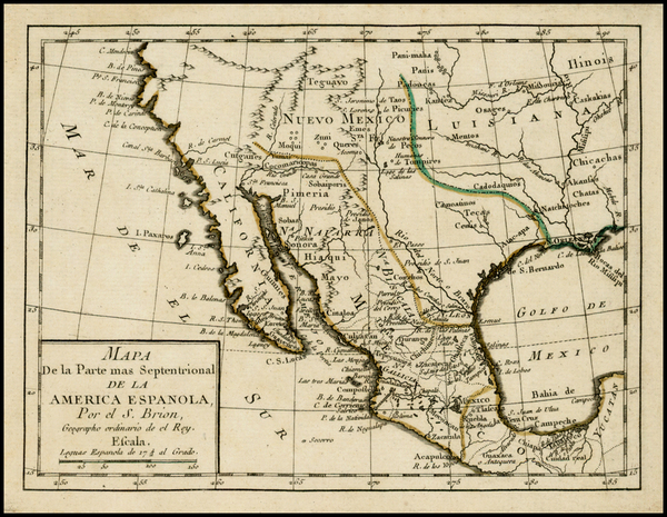 75-Texas, Plains, Southwest, Rocky Mountains, Mexico, Baja California and California Map By Anonym