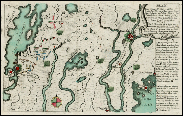 41-New England and Canada Map By Christian Friedrich von der Heiden