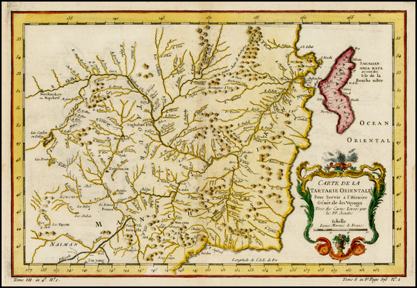 61-China, Central Asia & Caucasus and Russia in Asia Map By Jacques Nicolas Bellin