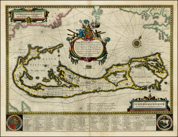 7-Atlantic Ocean and Caribbean Map By Willem Janszoon Blaeu