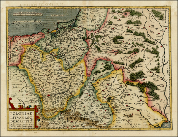 90-Poland and Baltic Countries Map By Abraham Ortelius