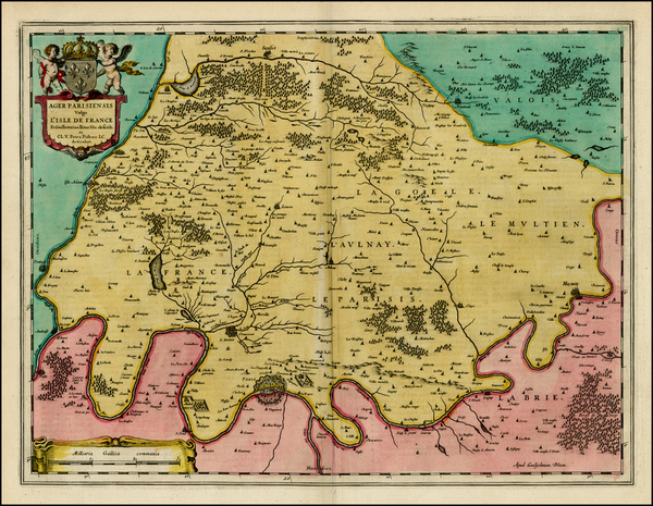 4-Paris and Île-de-France Map By Willem Janszoon Blaeu