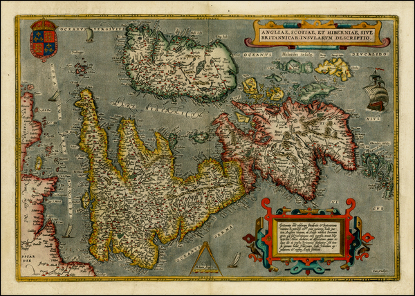 15-British Isles Map By Abraham Ortelius