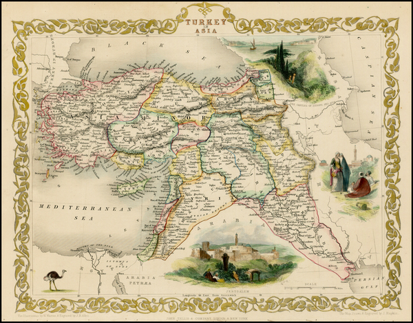 97-Turkey, Middle East and Turkey & Asia Minor Map By John Tallis